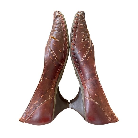 Pinkolinos Brown Cut Out Shoes Spanish Design Kitten Heel Size 39 / 8.5-9 - Picture 7 of 10